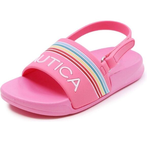 Nautica Girls Slip-On Sling Back Pink Slides Sandals Size 9 - Picture 1 of 8